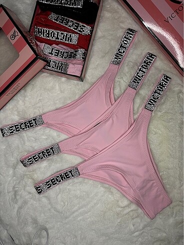 Victoria s Secret Kadın Pembe Taşlı Külot