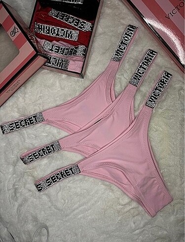 Victoria s Secret Kadın Pembe Taşlı Külot