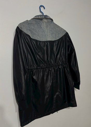 Kot Detaylı Siyah Belden Kemerli Ceket - Görsel 3