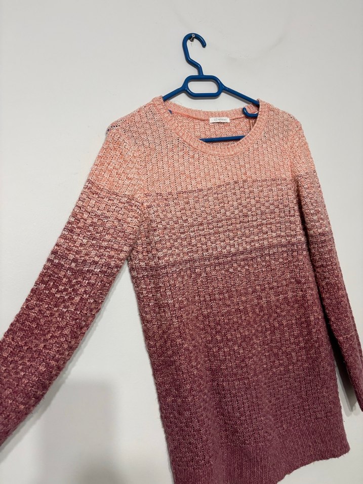 Kadın Pembe  Triko Uzun Kollu Kazak - Görsel 3