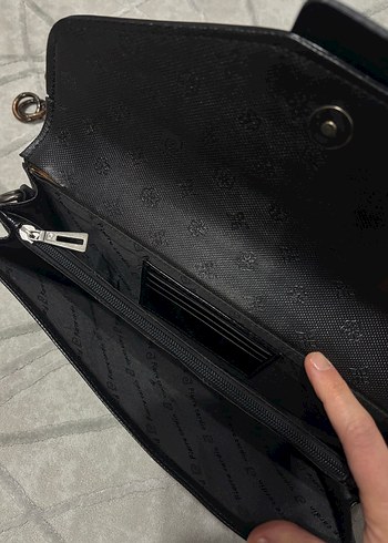 Zincir Detaylı Siyah Deri Kadın Cüzdan - Görsel 3