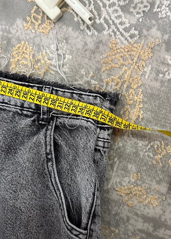 Gri Kadın Denim Midi Boy Rahat Kesim Pantolon - Görsel 4