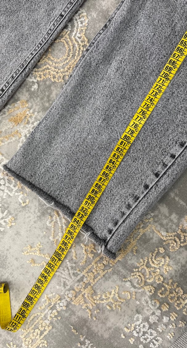 Gri Kadın Denim Midi Boy Rahat Kesim Pantolon - Görsel 5