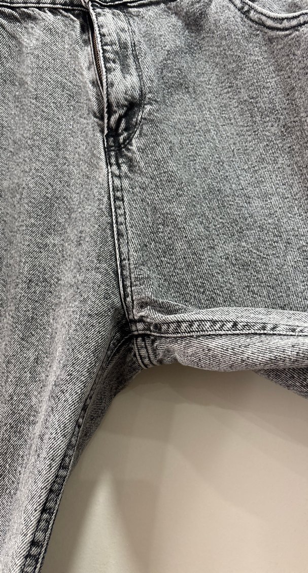 Gri Kadın Denim Midi Boy Rahat Kesim Pantolon - Görsel 3