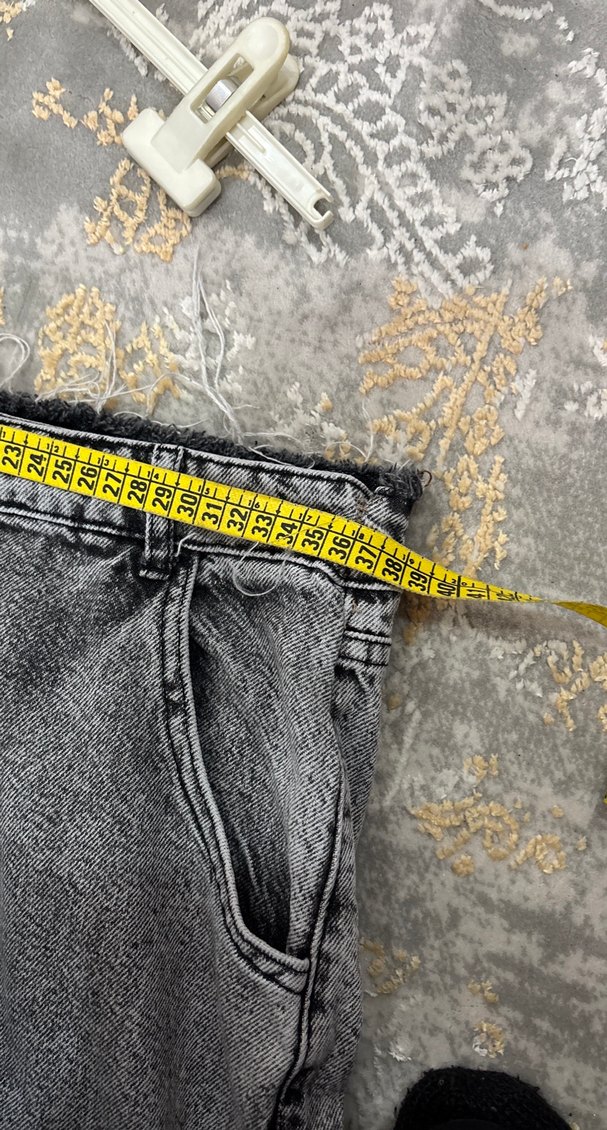 Gri Kadın Denim Midi Boy Rahat Kesim Pantolon - Görsel 4