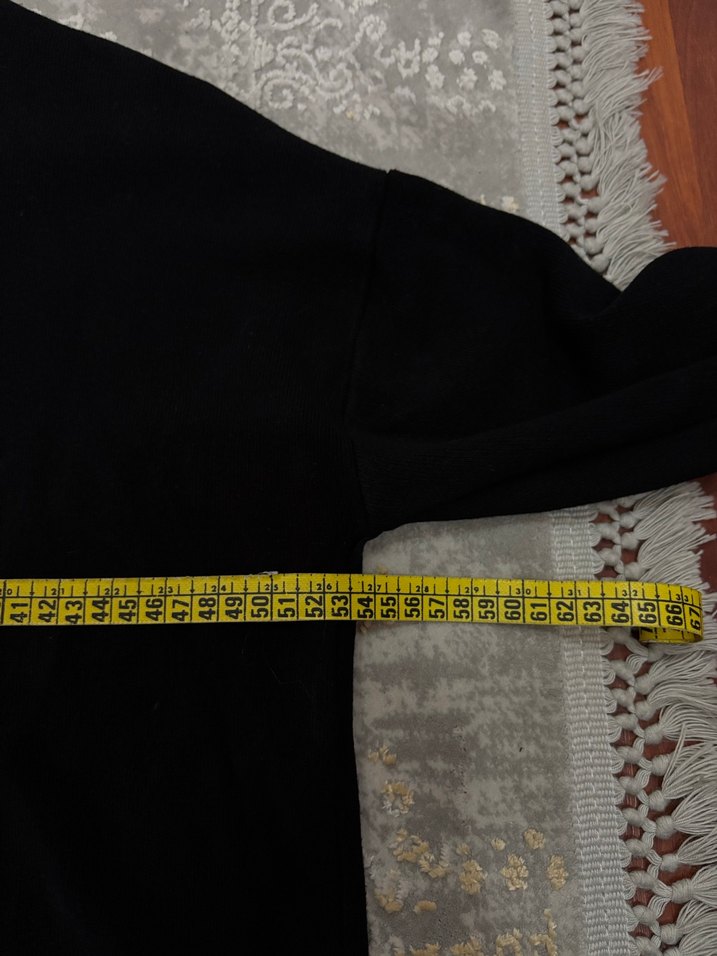 Siyah Yüksek Yaka Kadın Sweatshirt - Görsel 5