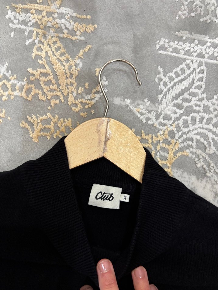 Siyah Yüksek Yaka Kadın Sweatshirt - Görsel 4