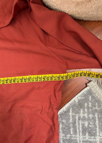 Kiremit Uzun Keten Ceket - Görsel 5