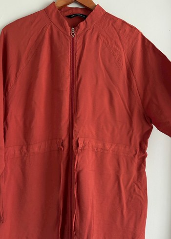 Kiremit Uzun Keten Ceket - Görsel 2