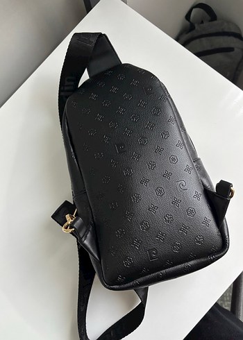 Kadın Siyah Deri Baskılı Çapraz Çanta - Görsel 2