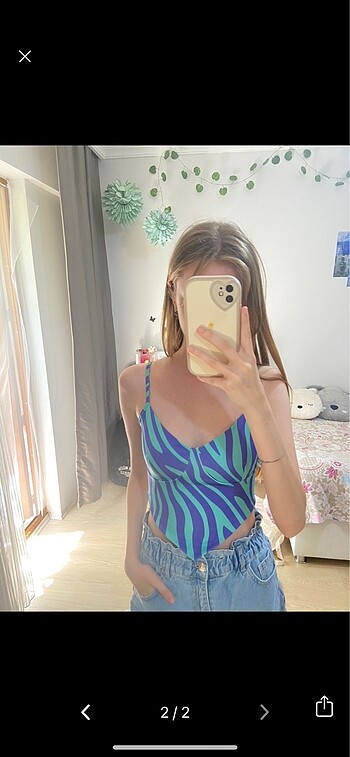 Zara Renkli Zebra Büstiyer