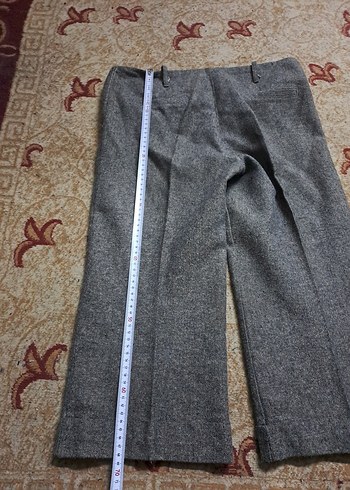 Gri Midi Kadın Denim Kumaş Pantolon - Görsel 5