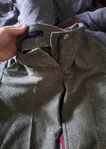 Gri Midi Kadın Denim Kumaş Pantolon - Görsel 14