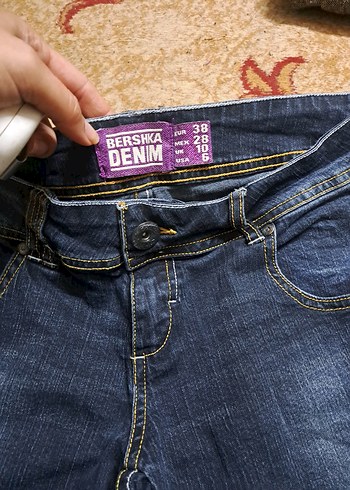 Kadın Koyu Lacivert Kemerli Mini Denim Şort - Görsel 2