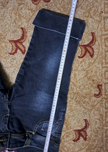 Kadın Koyu Lacivert Kemerli Mini Denim Şort - Görsel 7