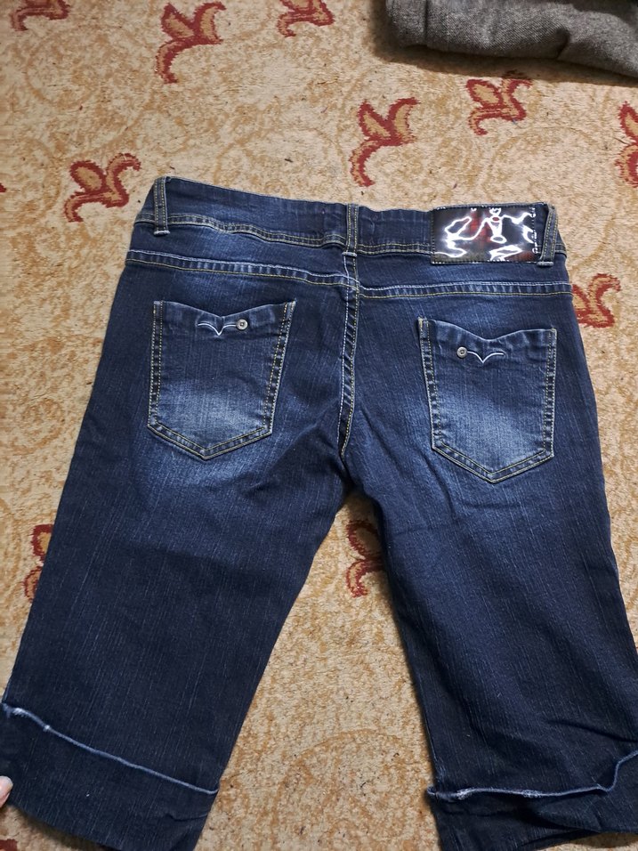 Kadın Koyu Lacivert Kemerli Mini Denim Şort - Görsel 4