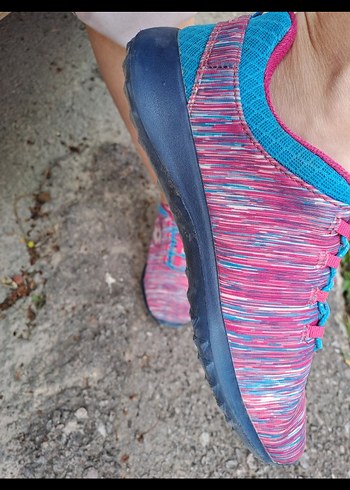 Renkli Bağcıklı Kadın Spor Ayakkabı - Görsel 2