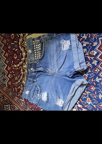 Bohem Stil Kadın Kot Şort - Görsel 5