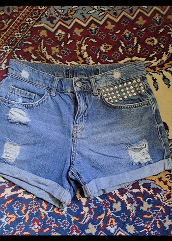 Bohem Stil Kadın Kot Şort - Görsel 3