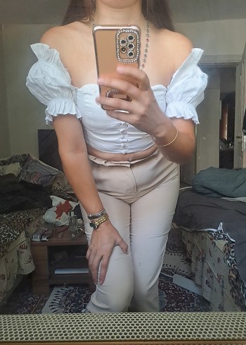 xs Beden beyaz Renk crop buluz