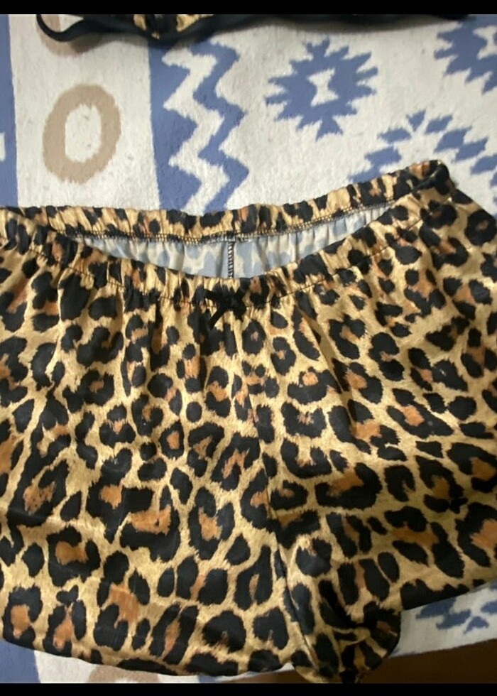 leopar şort takım - Görsel 3