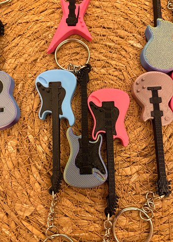 Gitar figürlü anahtarlık - Görsel 2