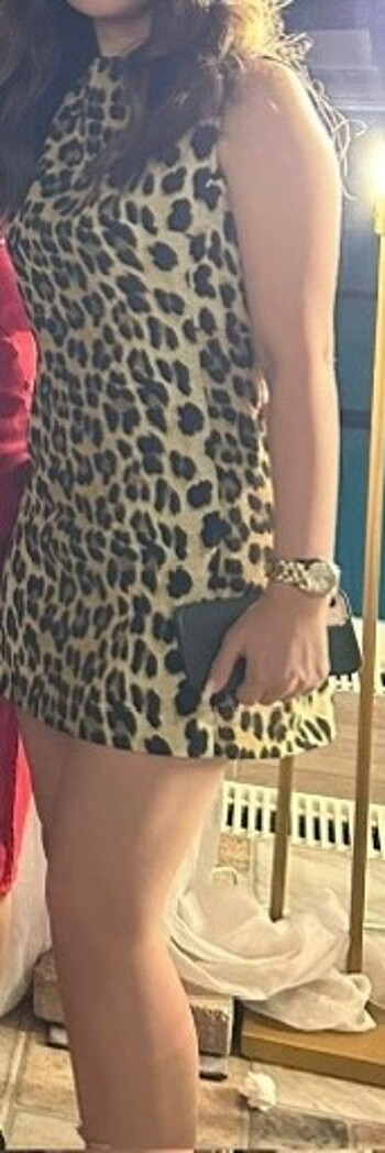 xs Beden Zara leopar desenli elbise