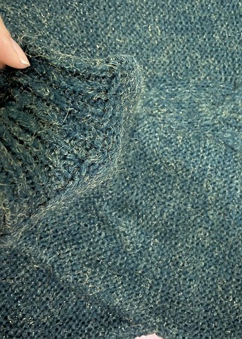 Yeşil Boğazlı Kadın Yün Kazak - Görsel 5