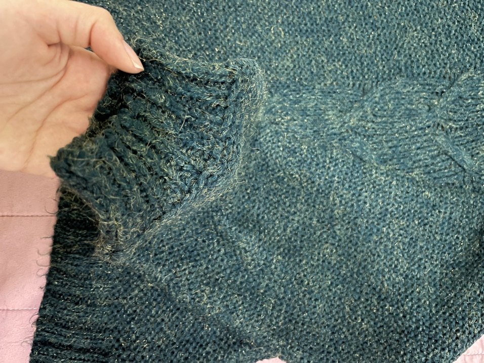 Yeşil Boğazlı Kadın Yün Kazak - Görsel 5