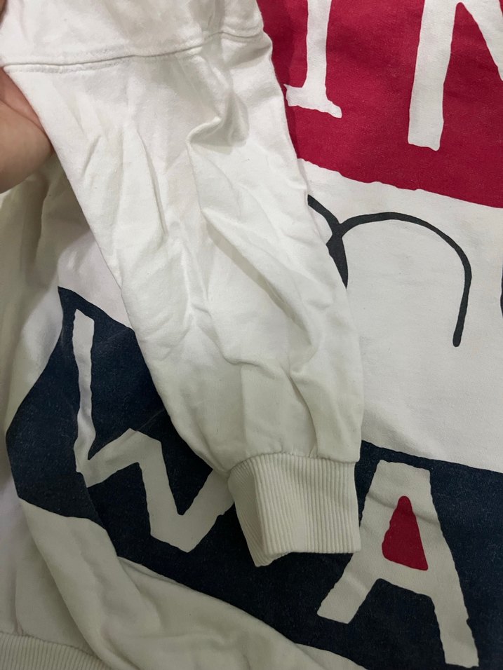 Beyaz Baskılı Fermuarlı Kadın Sweatshirt - Görsel 3