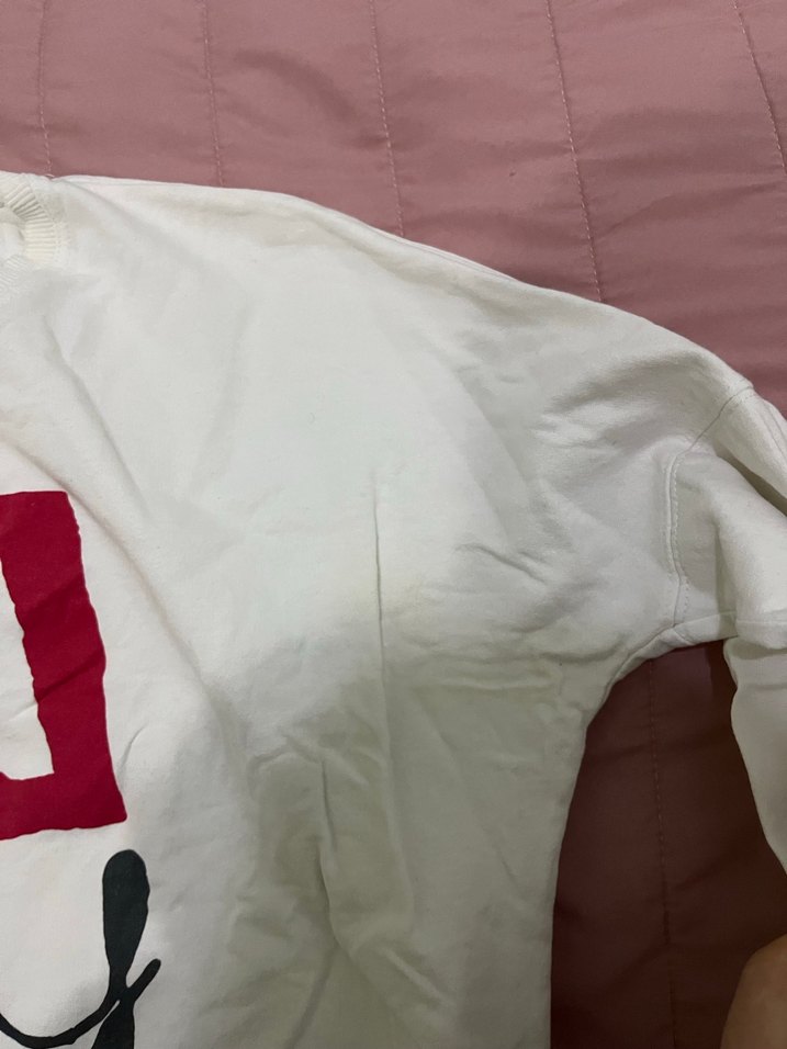 Beyaz Baskılı Fermuarlı Kadın Sweatshirt - Görsel 4