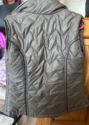 Sateen Gri Fermuarlı Kadın Yelek - Görsel 2