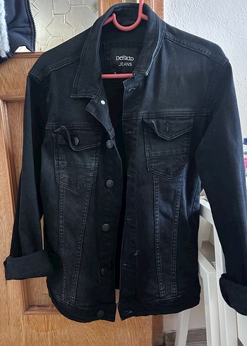 Siyah Düğmeli Kadın Denim Ceket - Görsel 2