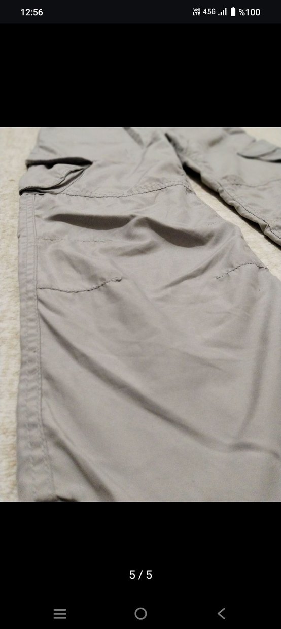 Kemerli Gri Bol Kesim Kız Pantolonu - Görsel 5