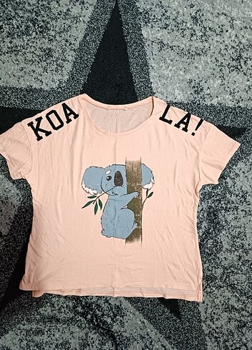 Koala desenli pembe tişört