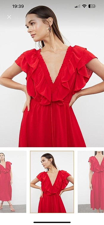 Zara kırmızı elbise