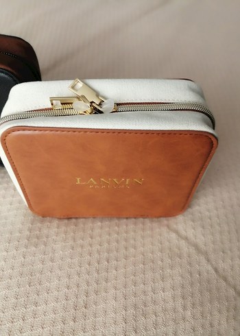 Lanvin Bej Deri Lanvin Kadın Makyaj Çantası
