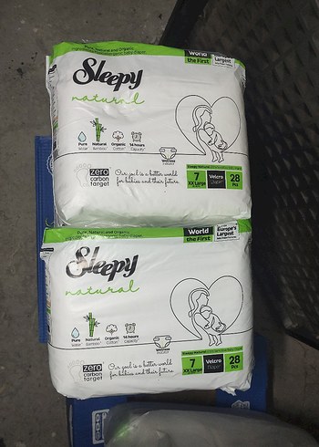 6 Beden: 16+ kg Beden Renk Sleepy Natural Bebek Bezi 7 Numara 196 Adet