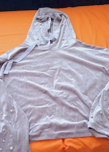 Diğer Gri Kapüşonlu Kadın Sweatshirt