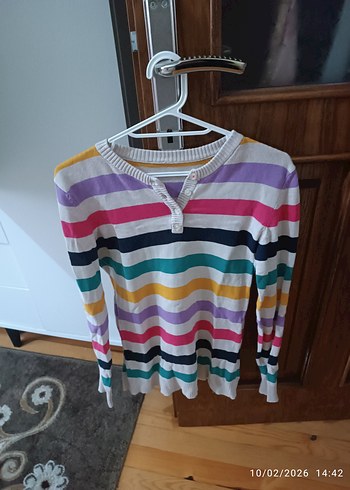 Çizgili Çok Renkli Hamile Triko - Görsel 2