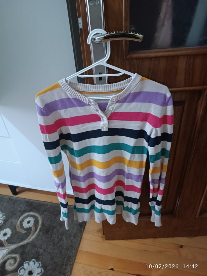 Çizgili Çok Renkli Hamile Triko - Görsel 2
