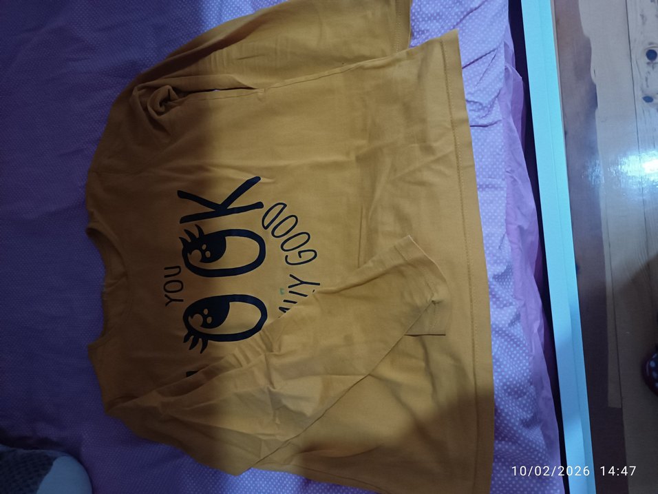 Kız Çocuk Uzun Kollu Baskılı Tişört - Görsel 2