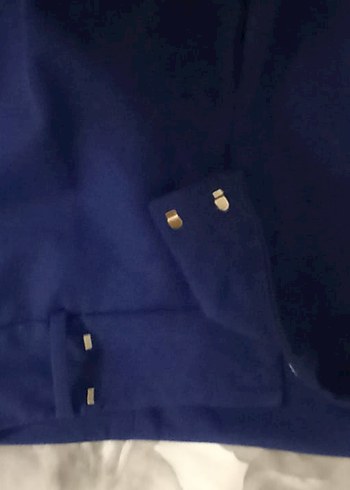 xs Beden Mavi Düğmeli Kadın Kumaş Pantolon