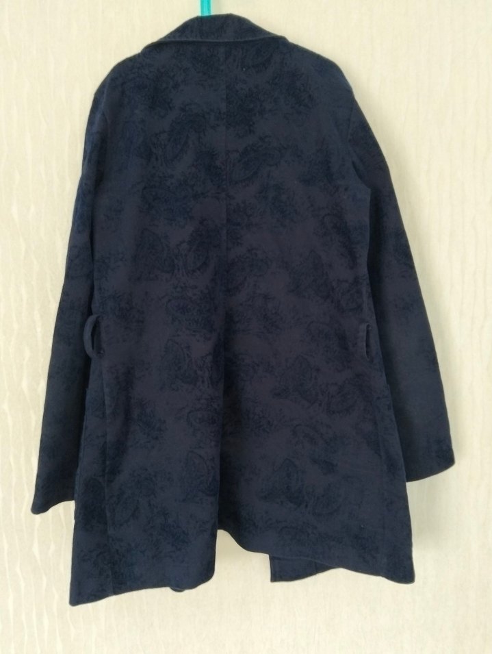 Lacivert Kadın Süet Uzun Ceket - Görsel 5