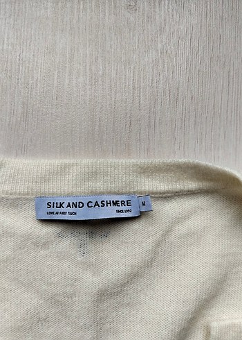 SİLK AND CASHMERE Beyaz Pamuklu Kadın Hırka - Görsel 6