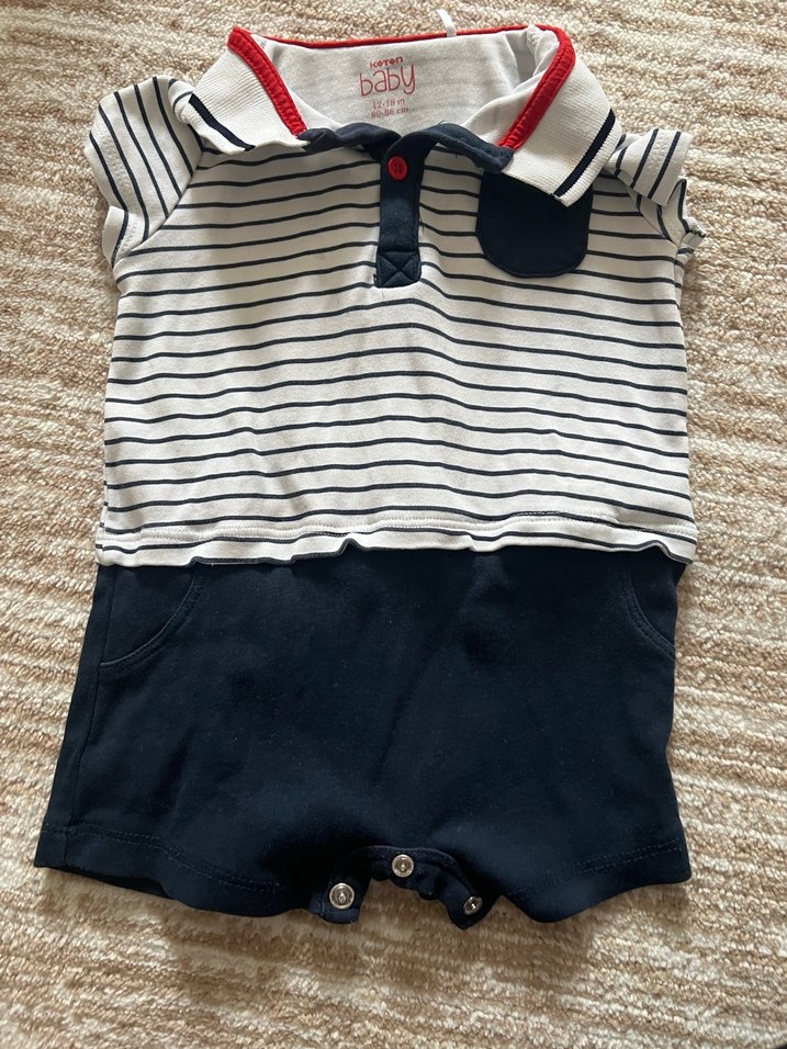 Kırmızı Düğmeli Erkek Bebek Body - Görsel 2