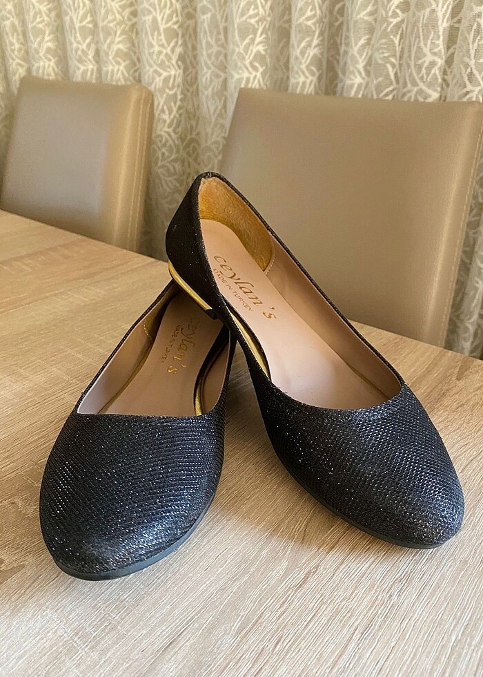 Simli siyah babet - Görsel 2