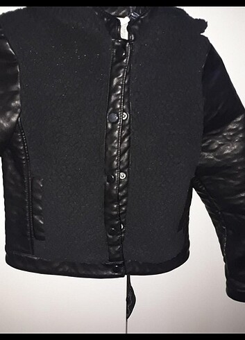 Kız çocuk deri mont - Görsel 7