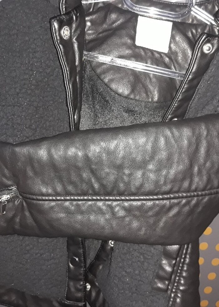 Kız çocuk deri mont - Görsel 2