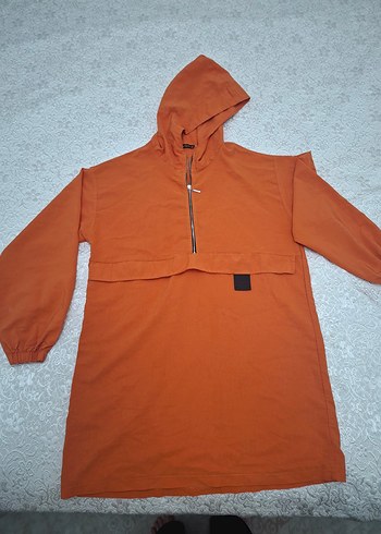 Turuncu Fermuarlı Mini Spor Tunik - Görsel 2